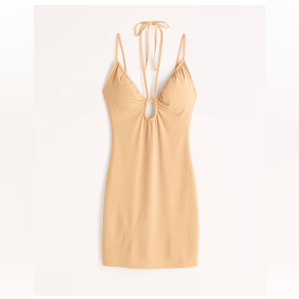 Abercrombie & Fitch Strappy Cutout Knit Mini Dress, Size S T, Orange